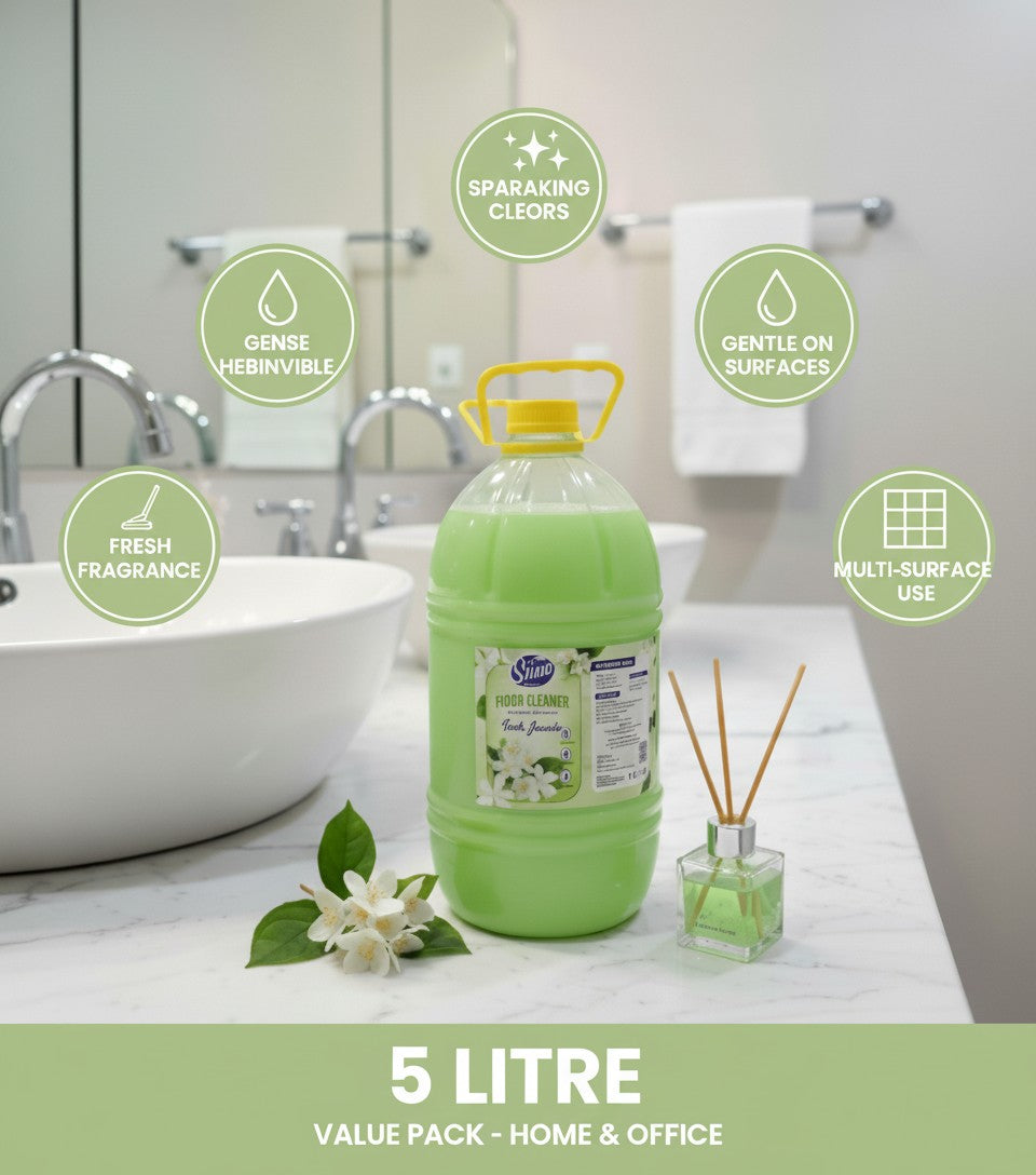 ShinyDaze™ Jasmine Fragrance Floor Cleaner 5 Liter | Premium Liquid Floor Cleaner for Home & Office | Long Lasting Fresh Aroma | Multi-Surface Use | Floor Cleaner