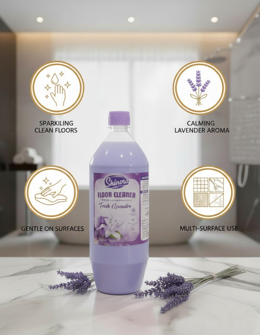 ShinyDaze™ Fresh Lavender Floor Cleaner Liquid 1 Litre | Premium Floor Safai Liquid for Home, Office & Shops | Sparkling Shine & Fresh Aroma | Pack of 4