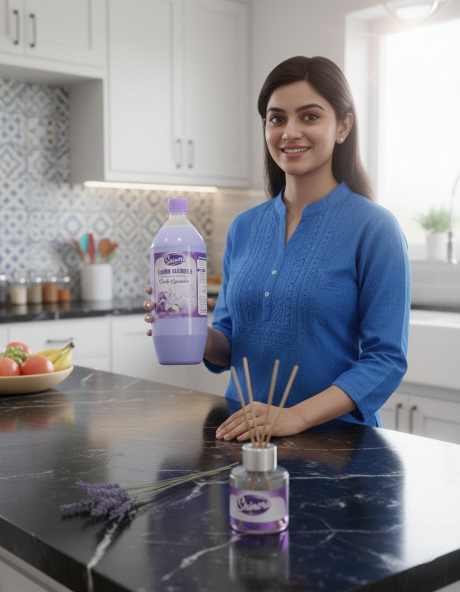 ShinyDaze™ Fresh Lavender Floor Cleaner Liquid 1 Litre | Premium Floor Safai Liquid for Home, Office & Shops | Sparkling Shine & Fresh Aroma | Pack of 4