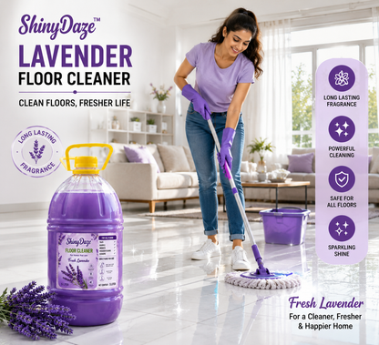 ShinyDaze™ Rose & Jasmine Fragrance Liquid Floor Cleaner Combo Pack 5L x 2 | Long Lasting Freshness & Powerful Cleaning for Home, Office & Hotels