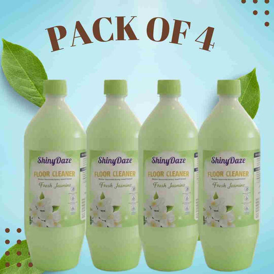 ShinyDaze™ Jasmine Floor Cleaner Liquid 1 Litre | Premium Floor Safai Liquid for Home, Office & Shops | Sparkling Shine & Fresh Aroma | Pack of 4