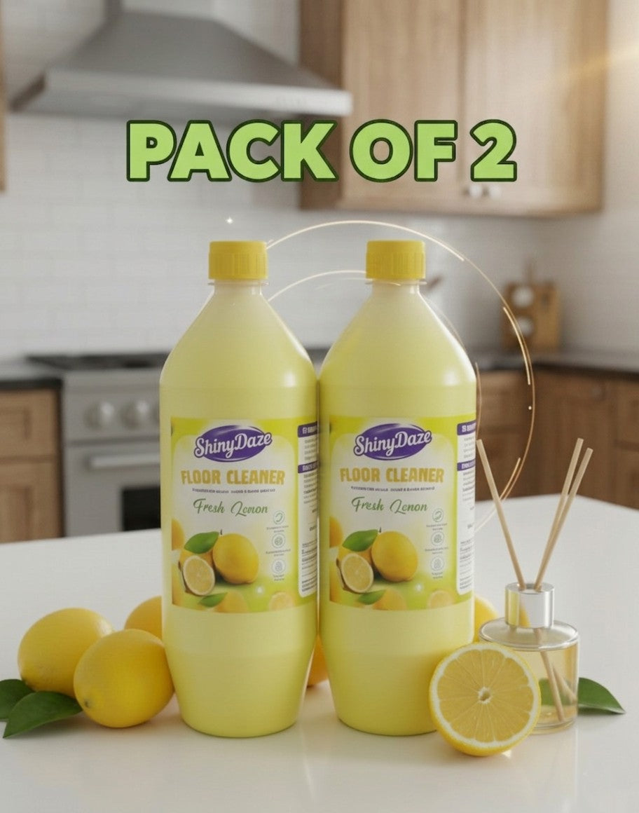 ShinyDaze™ Lemon Floor Cleaner Liquid 1 Litre Each | Premium Floor Safai Liquid for Home, Office & Shops | Sparkling Shine & Fresh Aroma | Pack of 2